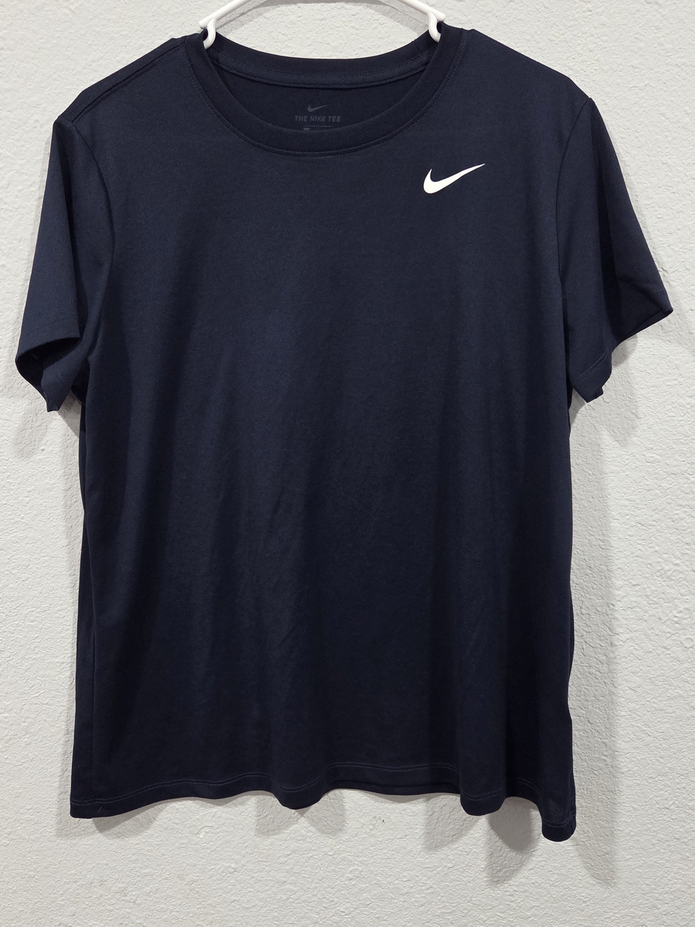 Nike Navy Short-Sleeve Crew Tee with White Swoosh